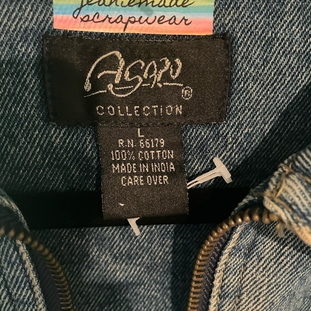 Agapo Vintage Denim Jacket Southwestern Embroidered Large - Picture 7 of 7